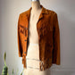 50s Brown Deerskin Western  Leather Fringe Jacket / S
