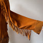 50s Brown Deerskin Western  Leather Fringe Jacket / S