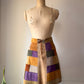 70s Colorful Patchwork Suede Mini Skirt / XS