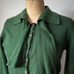 50s Green Cashmere Knit Tie Neck Cardigan / M