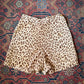 50s Leopard Print Cotton Corduroy Shorts / XS