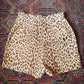 50s Leopard Print Cotton Corduroy Shorts / XS