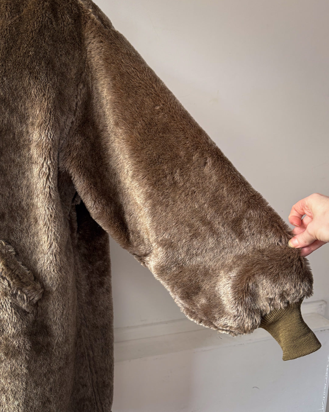 50s Mohair Wool Balloon Sleeve Military Liner Jacket / OSFM