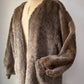 50s Mohair Wool Balloon Sleeve Military Liner Jacket / OSFM