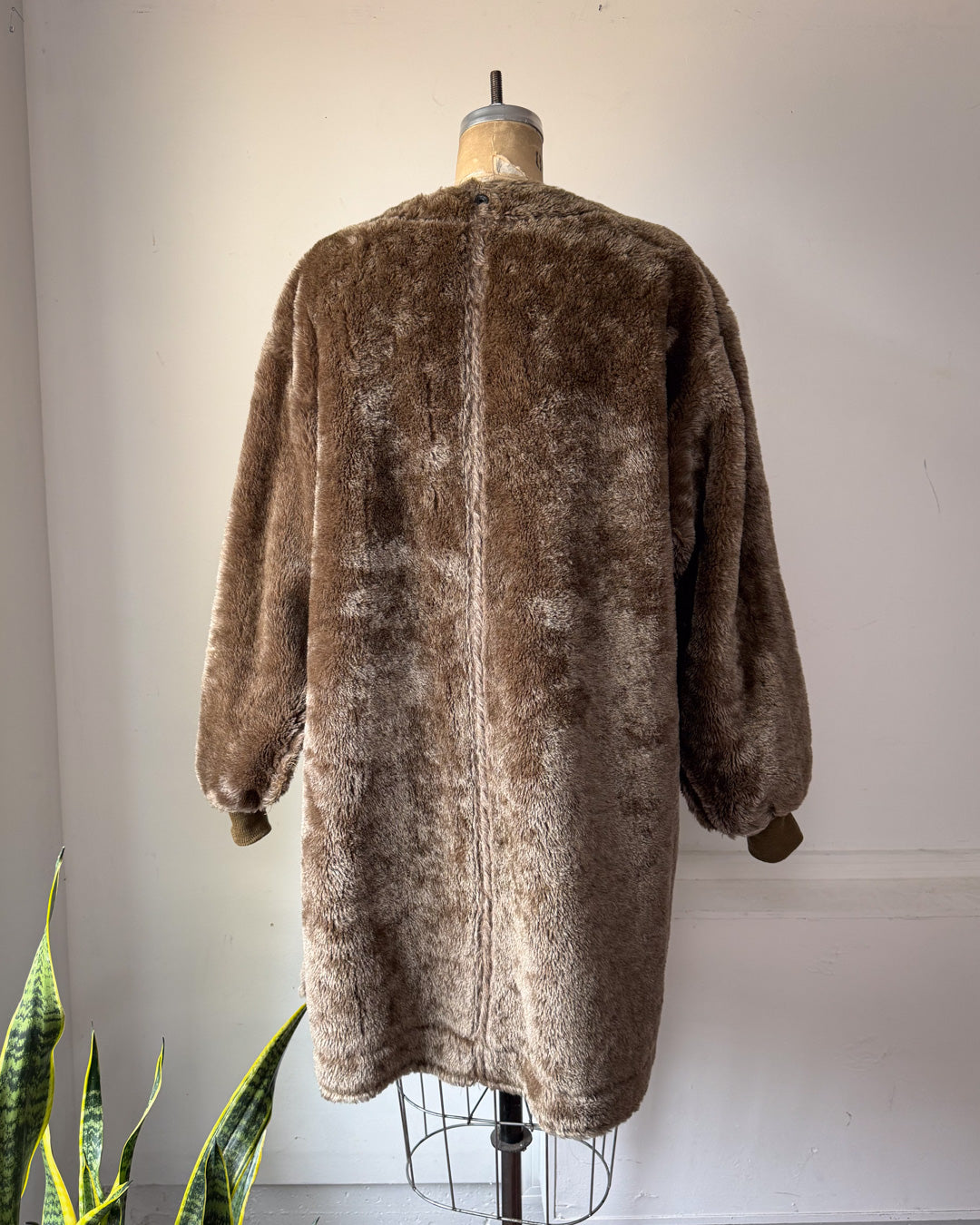 50s Mohair Wool Balloon Sleeve Military Liner Jacket / OSFM