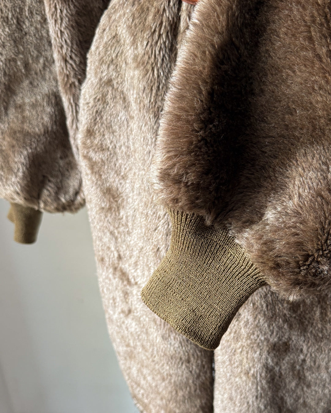 50s Mohair Wool Balloon Sleeve Military Liner Jacket / OSFM