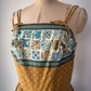 50s Ochre Novelty Print Sun Dress / M