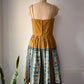 50s Ochre Novelty Print Sun Dress / M