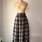 60s Shaggy Gray & Black Fringe Hem Mohair Midi Skirt / S