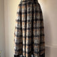 60s Shaggy Gray & Black Fringe Hem Mohair Midi Skirt / S