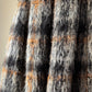 60s Shaggy Gray & Black Fringe Hem Mohair Midi Skirt / S