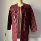 60s Purple & Brown Suede Leather Lettice Laced Shoulder Jacket / S