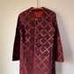 60s Purple & Brown Suede Leather Lettice Laced Shoulder Jacket / S