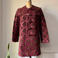 60s Purple & Brown Suede Leather Lettice Laced Shoulder Jacket / S