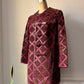 60s Purple & Brown Suede Leather Lettice Laced Shoulder Jacket / S
