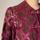 60s Purple & Brown Suede Leather Lettice Laced Shoulder Jacket / S