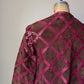 60s Purple & Brown Suede Leather Lettice Laced Shoulder Jacket / S