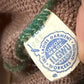 60s Fuzzy Green & Taupe Stripe Cropped Knit Top / XS