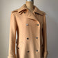 60s Courrèges Tan Wool Trench Coat / S-M