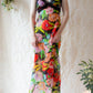 60s Sheer Rainbow Floral Slip Dress / XS-S