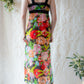 60s Sheer Rainbow Floral Slip Dress / XS-S