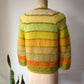 60s Autumnal Rainbow Mohair Cardigan / S