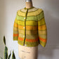 60s Autumnal Rainbow Mohair Cardigan / S