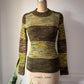 60s Green Space Dye Knit Sweater / S