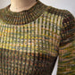 60s Green Space Dye Knit Sweater / S