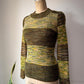 60s Green Space Dye Knit Sweater / S