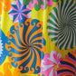 60s Vanity Fair Psychedelic Lounge Dress / S-M