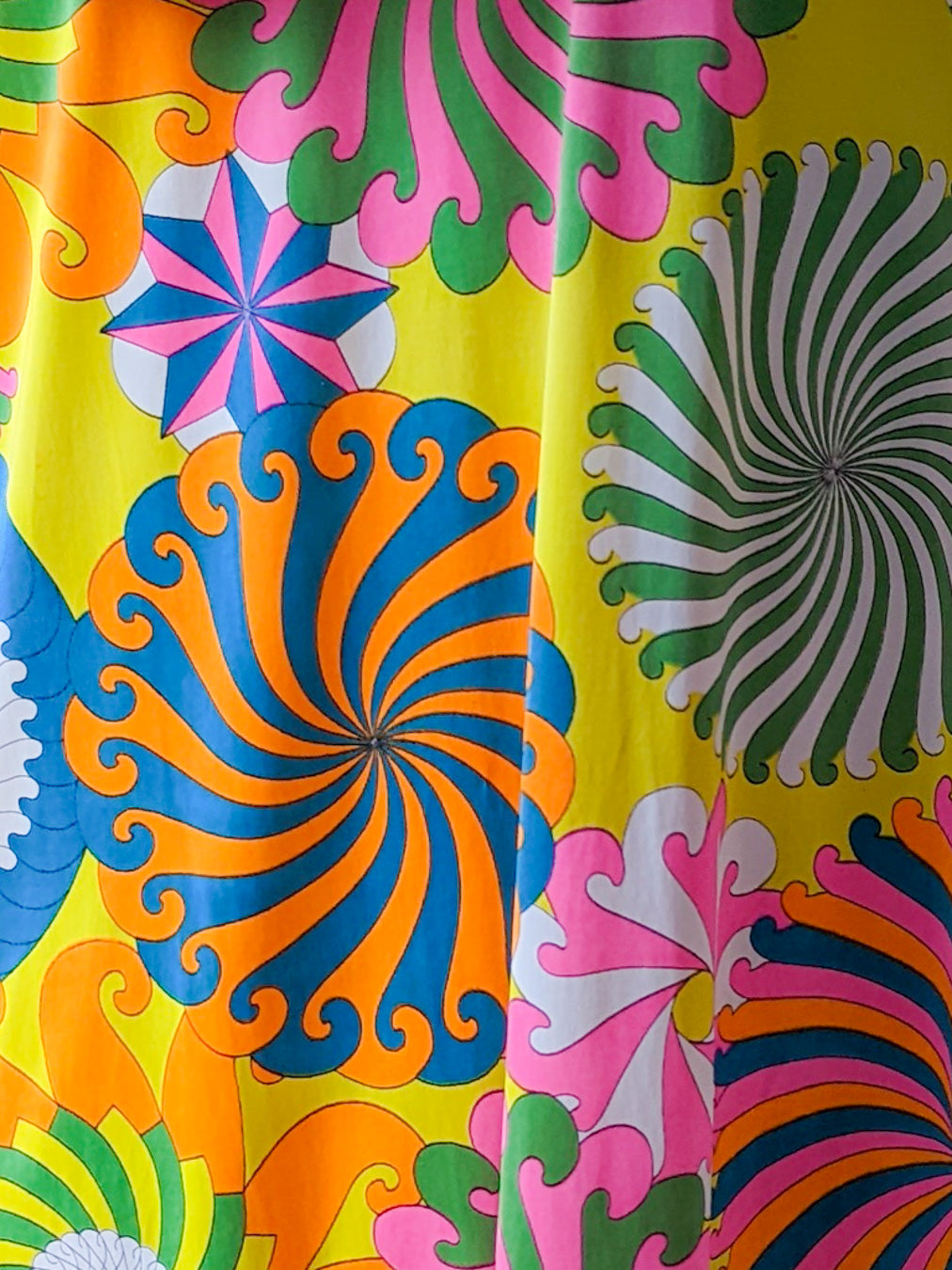 60s Vanity Fair Psychedelic Lounge Dress / S-M