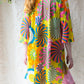 60s Vanity Fair Psychedelic Lounge Dress / S-M