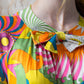 60s Vanity Fair Psychedelic Lounge Dress / S-M
