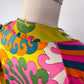 60s Vanity Fair Psychedelic Lounge Dress / S-M