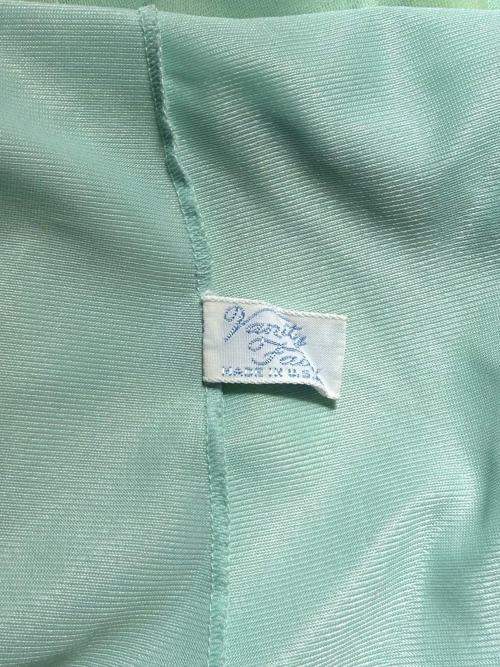 60s Vanity Fair Pastel Rainbow Chiffon Nightgown / S