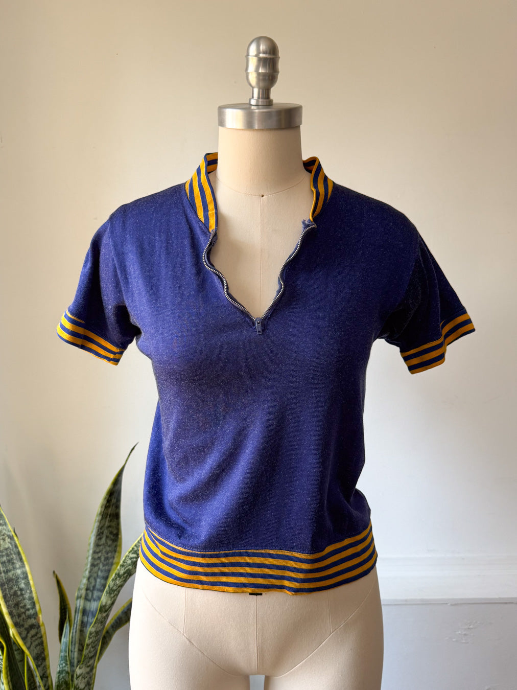 60s Warriors Durene Zip Jersey | S