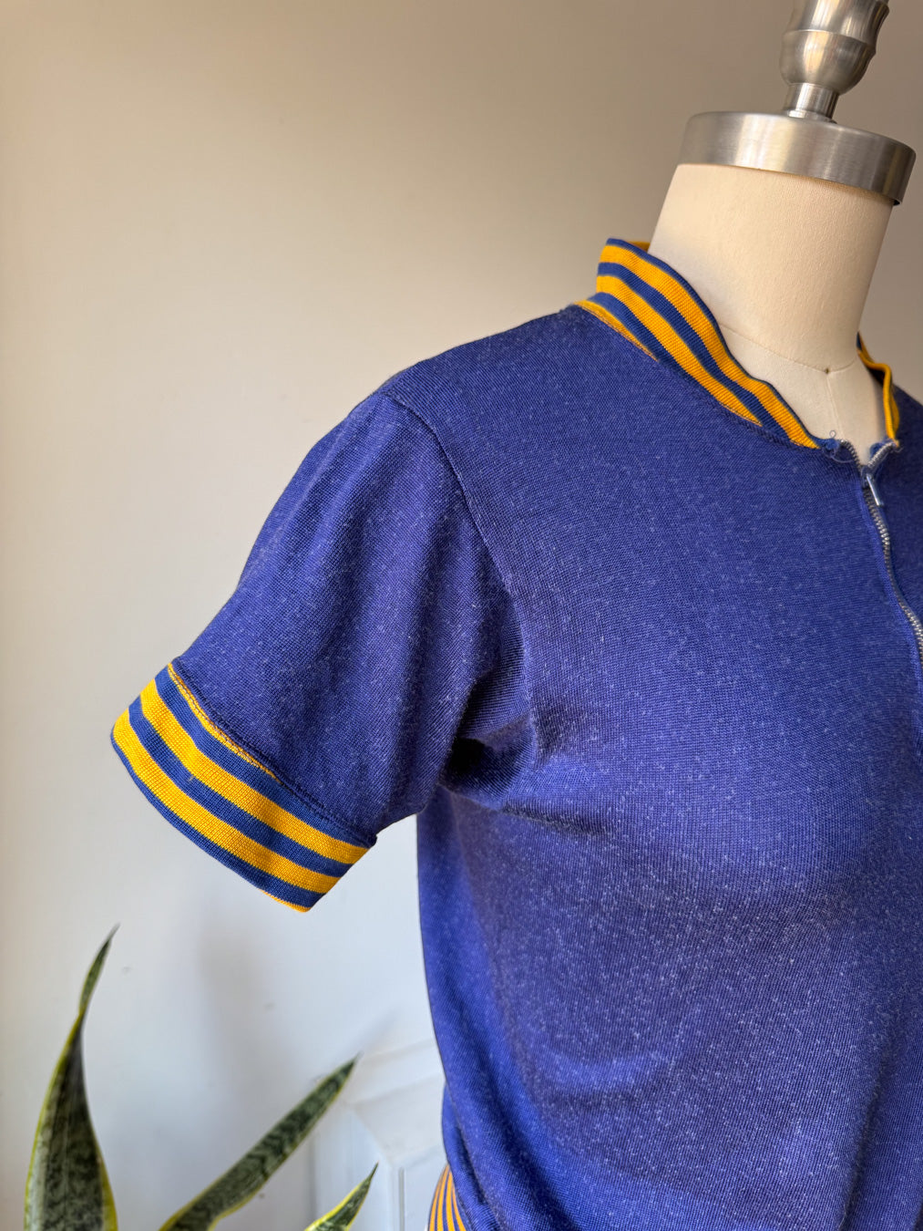 60s Warriors Durene Zip Jersey | S