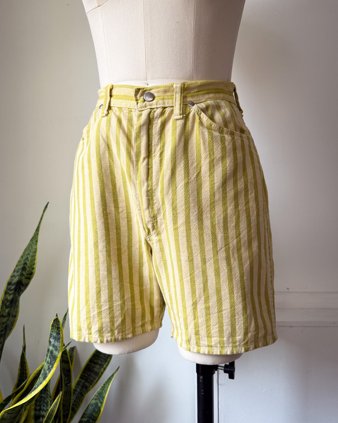 60s Wrangler Striped Denim Shorts / S