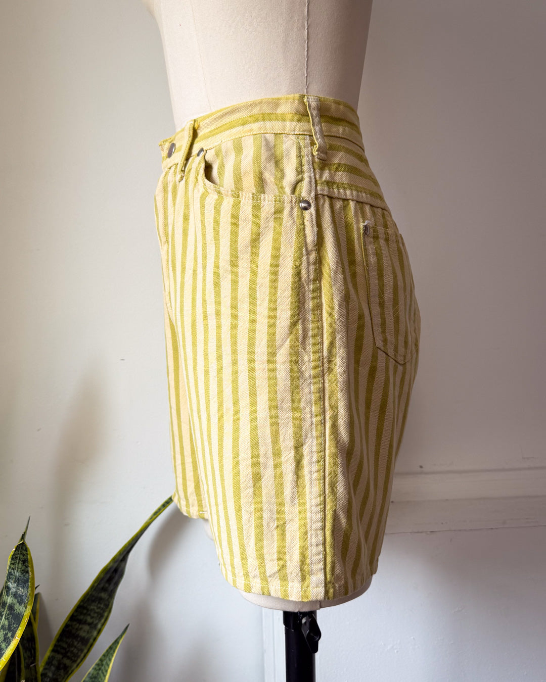 60s Wrangler Striped Denim Shorts / S