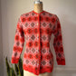 60s Colorful Soft Knit Cardigan / S