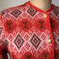 60s Colorful Soft Knit Cardigan / S