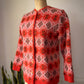 60s Colorful Soft Knit Cardigan / S