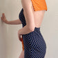 70s Polka Dot Romper / S