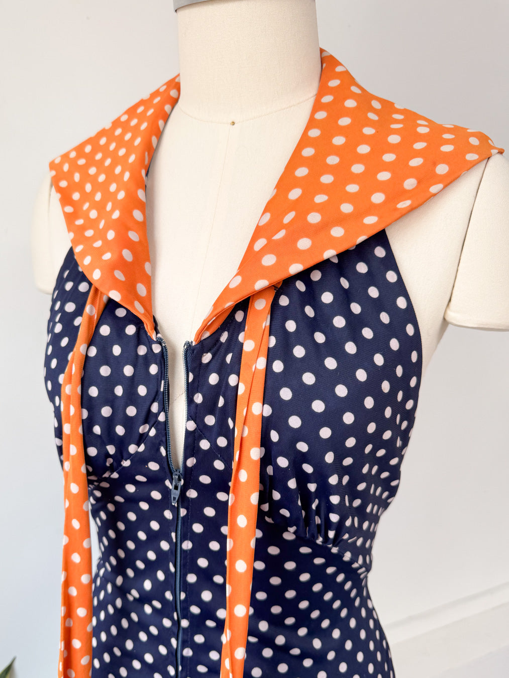 70s Polka Dot Romper / S