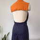 70s Polka Dot Romper / S