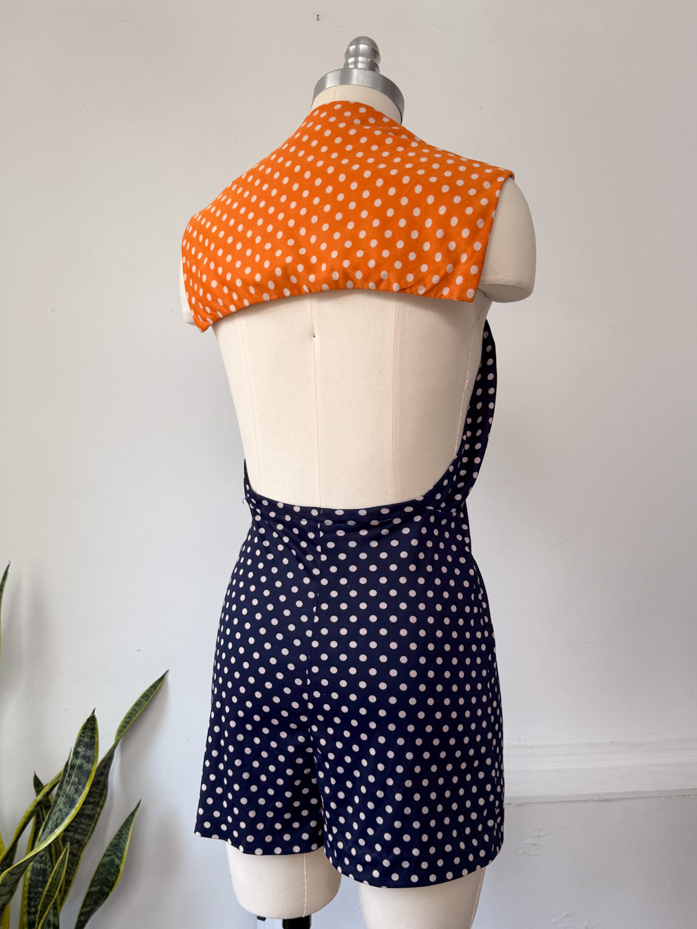 70s Polka Dot Romper / S