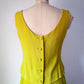 60s Acidic Yellow Pleated Dress / S