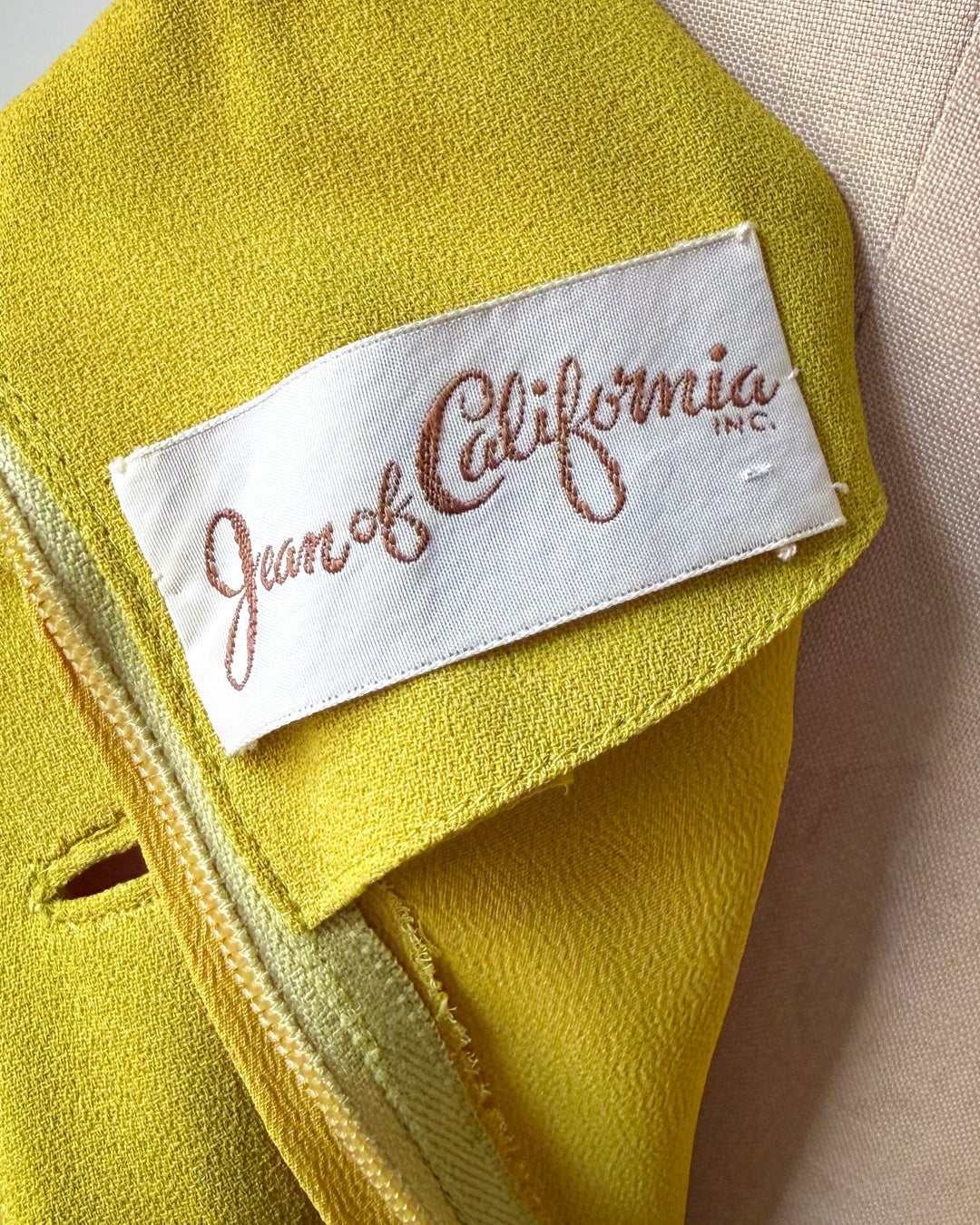 60s Acidic Yellow Pleated Dress / S