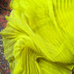 60s Acidic Yellow Pleated Dress / S